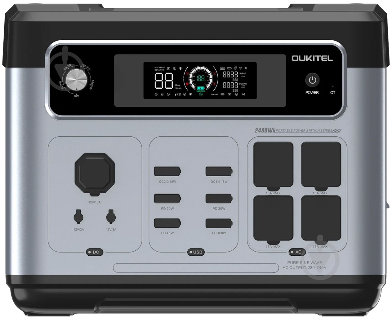 Зарядная станция Oukitel P2400E 2400 Вт (2048 Вт·ч) - фото 1 Зарядная станция Oukitel P2400E 2400 Вт (2048 Вт·ч) - фото 1