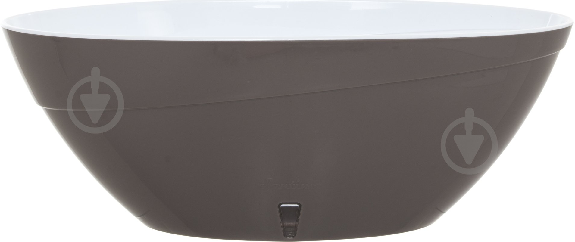 Горшок пластиковый Santino Calipso овальный 3,3 л дымчатый/белый (K2 SAD-ALB) - фото 1 Горшок пластиковый Santino Calipso овальный 3,3 л дымчатый/белый (K2 SAD-ALB) - фото 1