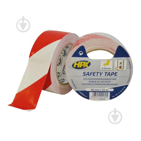 Лента сигнальная HPX самоклеющаяся Safety Tape 33 м - фото 1