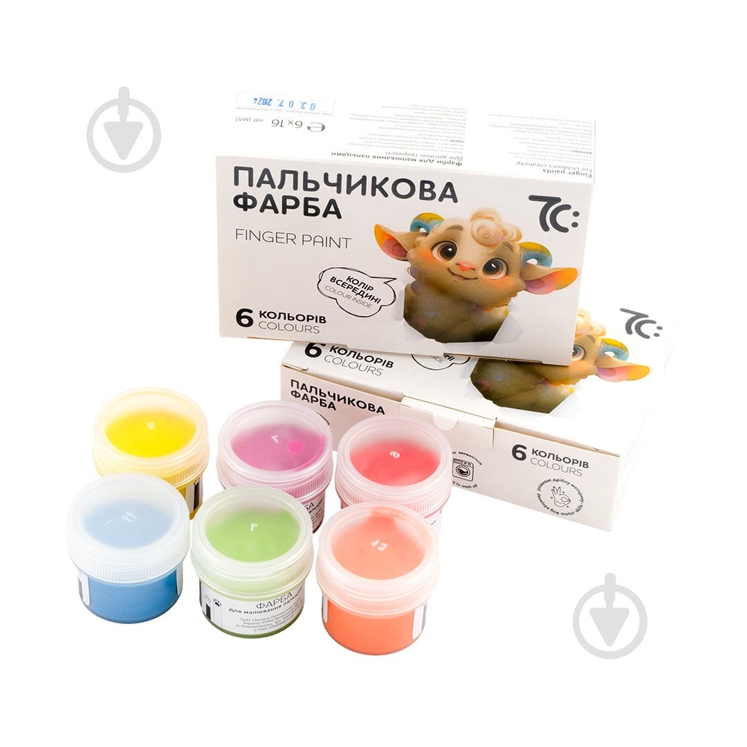 Краски пальчиковые 6 цветов 7C40601 7С: - фото 1