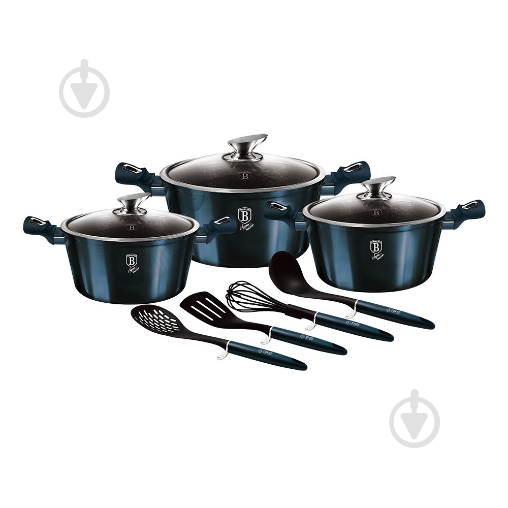 Набор посуды Berlinger Haus Metallic Line AQUAMARINE Edition 10 предметов BH 6152 - фото 1