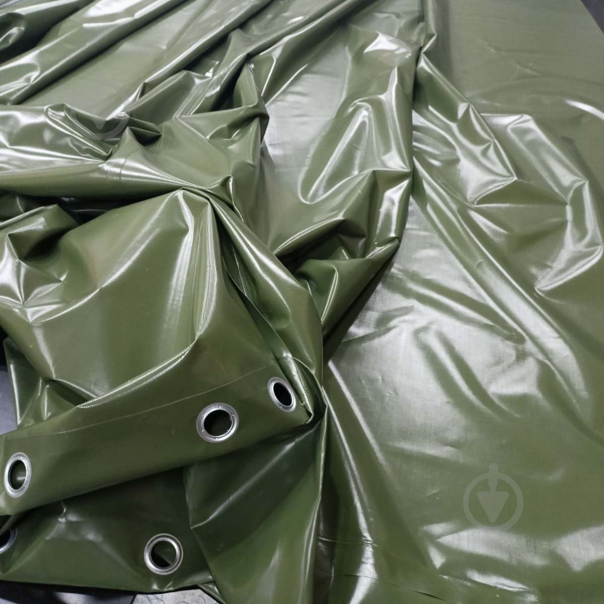 Тент универсальный Техно Тент Плюс водонепроницаемый ПВХ 650 г/м² с люверсами 3х4,85 м хаки - фото 3