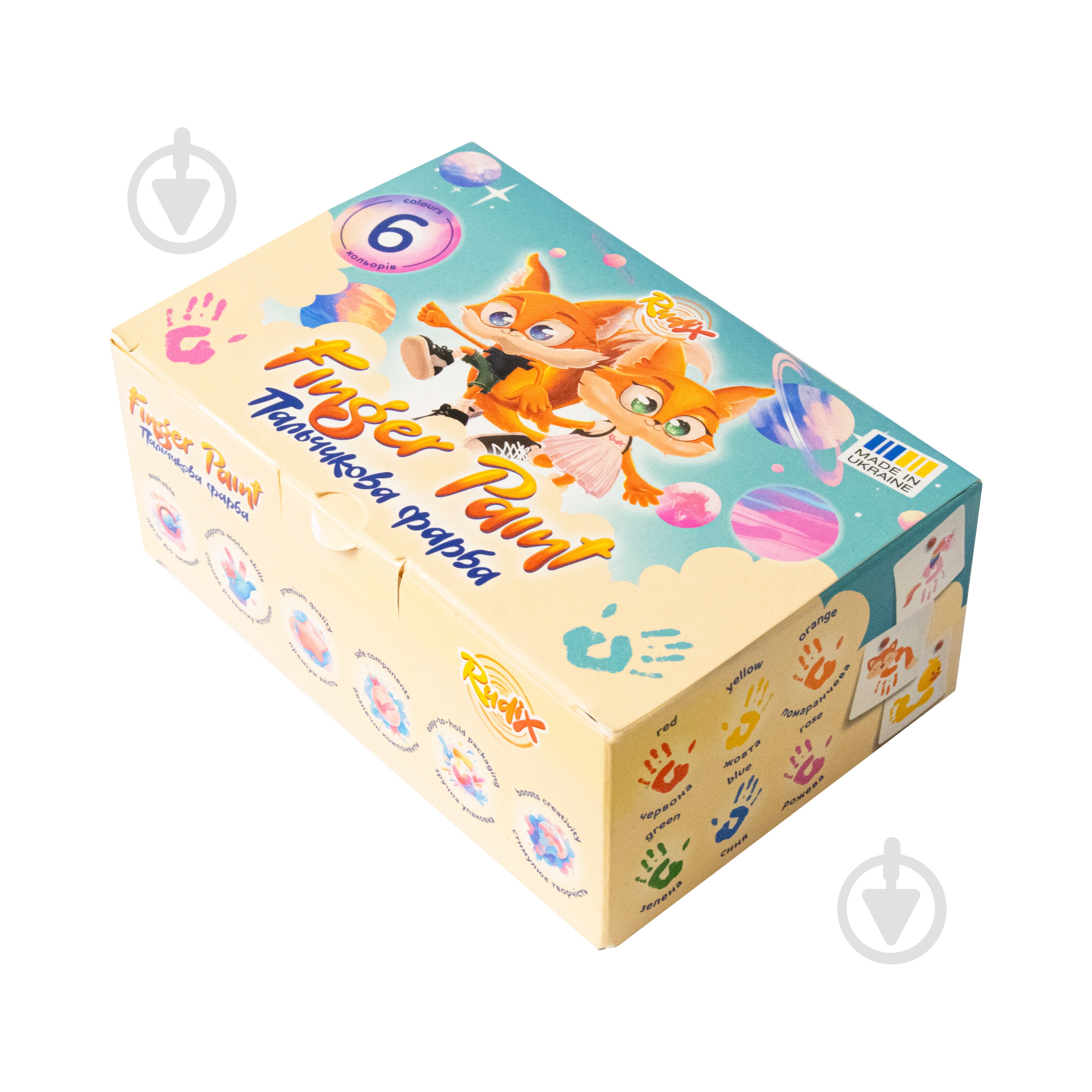 Краски пальчиковые 6 x 40 мл RUDIX - фото 3