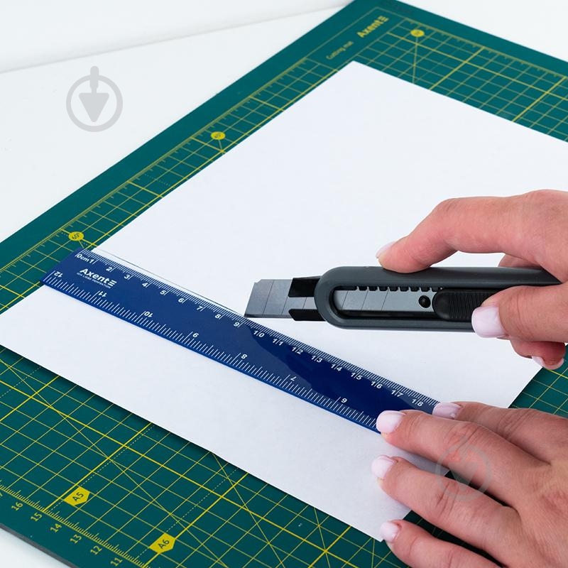 Ніж канцелярський Axent 6606-А 18 мм авто-фіксатор - фото 3 Ніж канцелярський Axent 6606-А 18 мм авто-фіксатор - фото 3