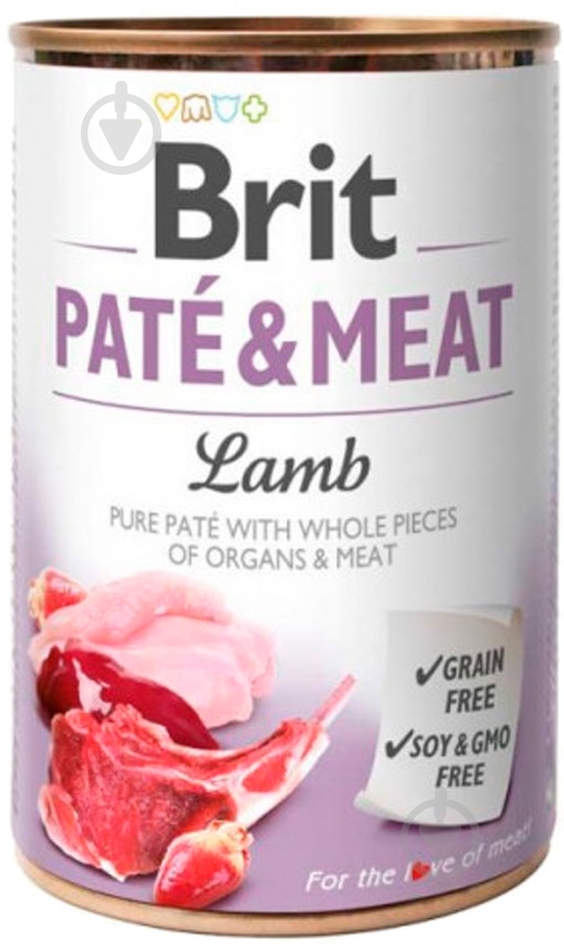 Консерва для усіх порід Brit Care Pate & Meat з ягнятиною, 400г, для собак 400 г - фото 1
