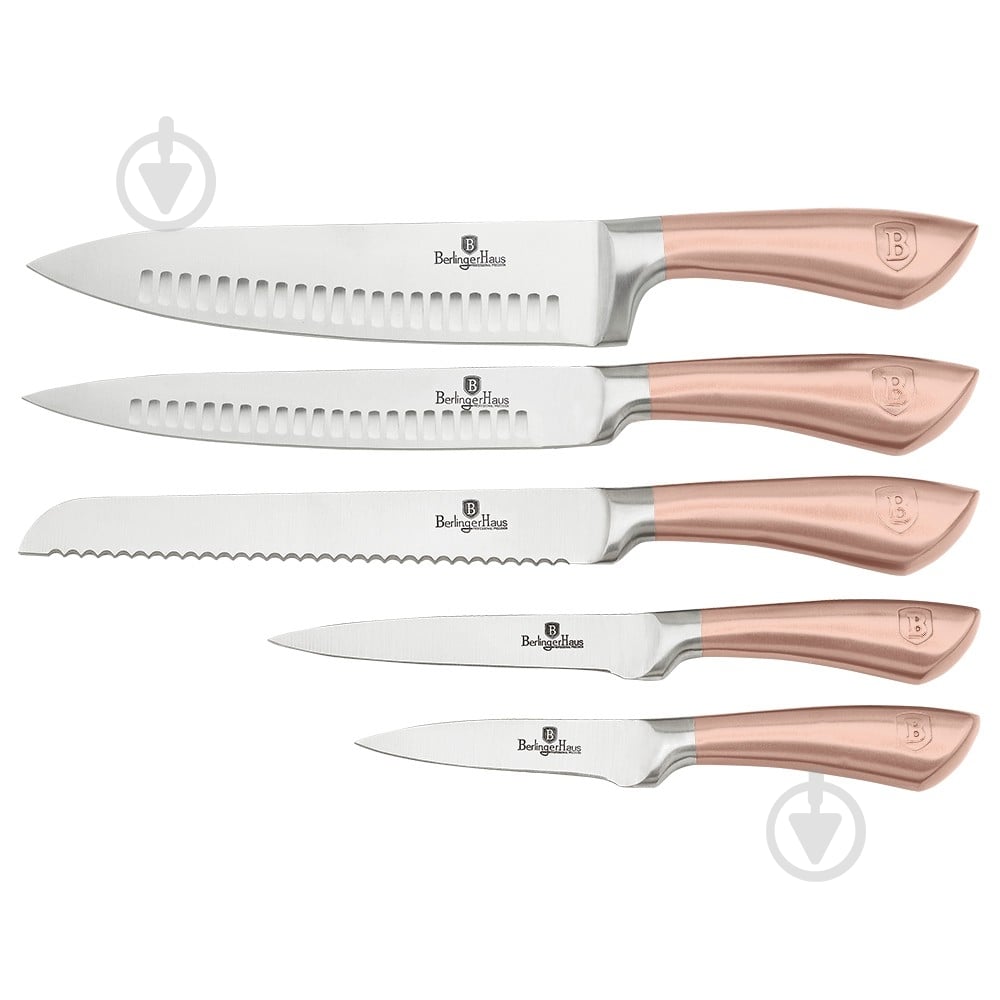 Набор ножей в колоде Berlinger Metallic Line ROSE GOLD Edition 6 предметов BH 2375 - фото 1