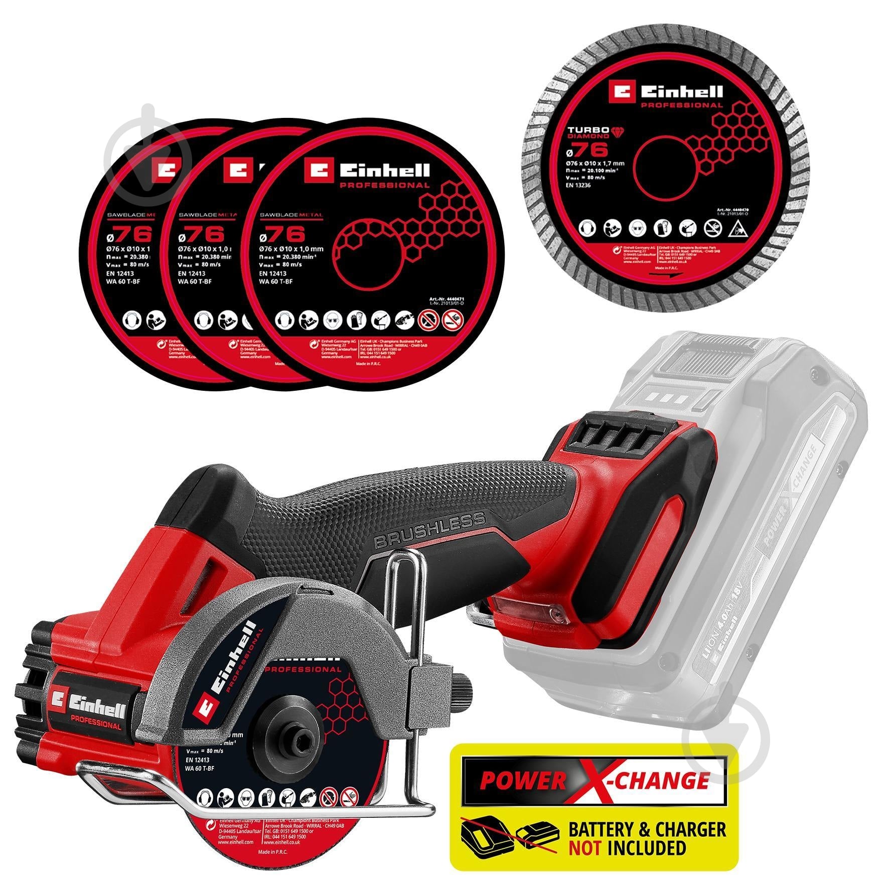 Резак дисковый Einhell Professional PXC TP-CO 18/76-C Li BL - Solo 4432000 - фото 1 Резак дисковый Einhell Professional PXC TP-CO 18/76-C Li BL - Solo 4432000 - фото 1