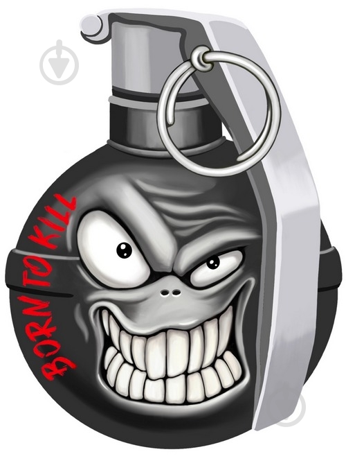 Шеврон АРТ ІДЕЯ -патч "Граната" № 3,ПВХ,липучка,7,0х9,0см - фото 1