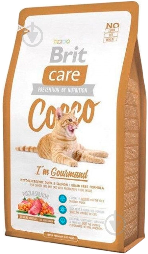 Корм Brit Care Cocco I am Gourmand з качкою та лососем 2 кг - фото 1 Корм Brit Care Cocco I am Gourmand з качкою та лососем 2 кг - фото 1