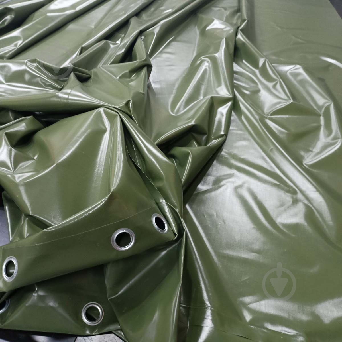 Тент универсальный Техно Тент Плюс водонепроницаемый ПВХ 450 г/м² с люверсами 2,90х3 м хаки - фото 3