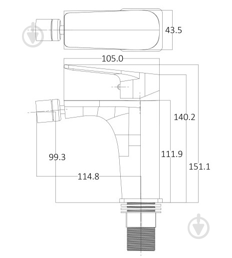 Смеситель для биде Globus Lux BONN GLB-0106 - фото 7