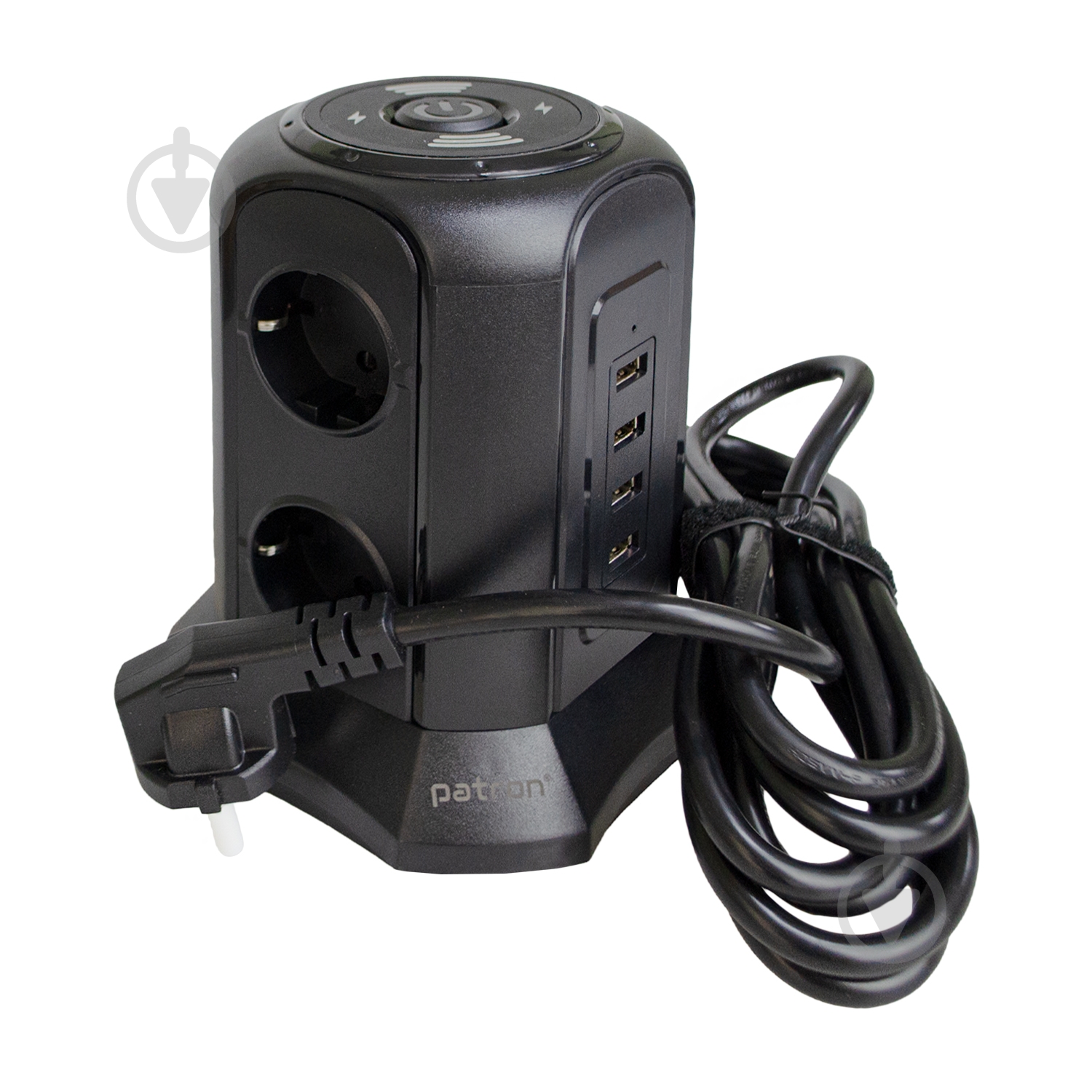 Мережевий фільтр Patron Power 4хUSB та бездротова зарядка із заземленням 6 гн. чорний 3 м EXT-PN-SP-1663-USBTW - фото 3