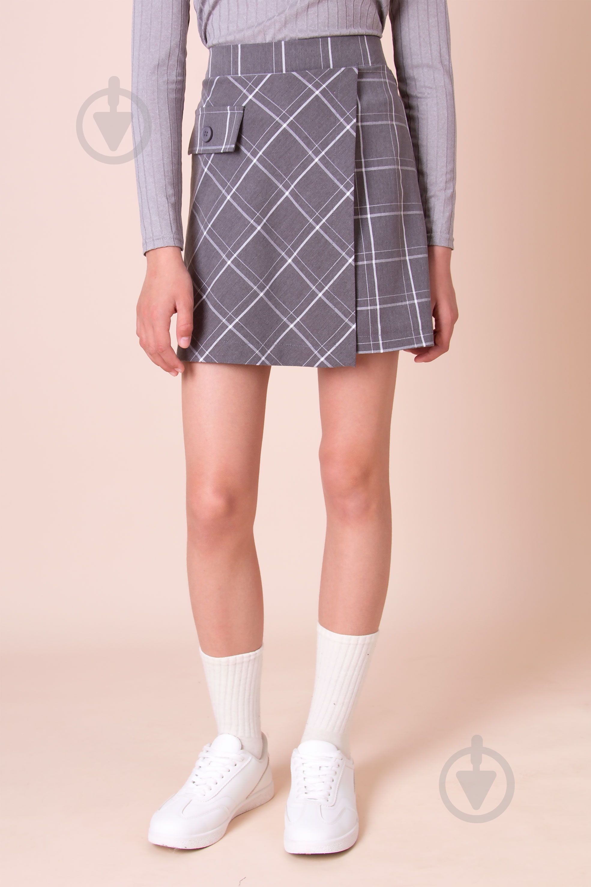 Спідниця шкільна (03) Mevis р.152 сірий Арт. 5163 - фото 1