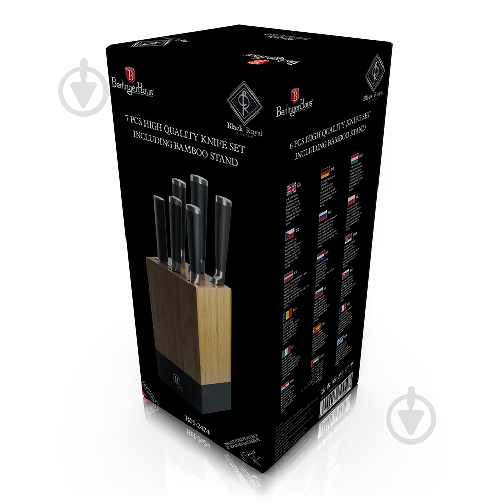 Набор ножей в колоде Berlinger BLACK ROYAL Collection 7 предметов BH 2424 - фото 2