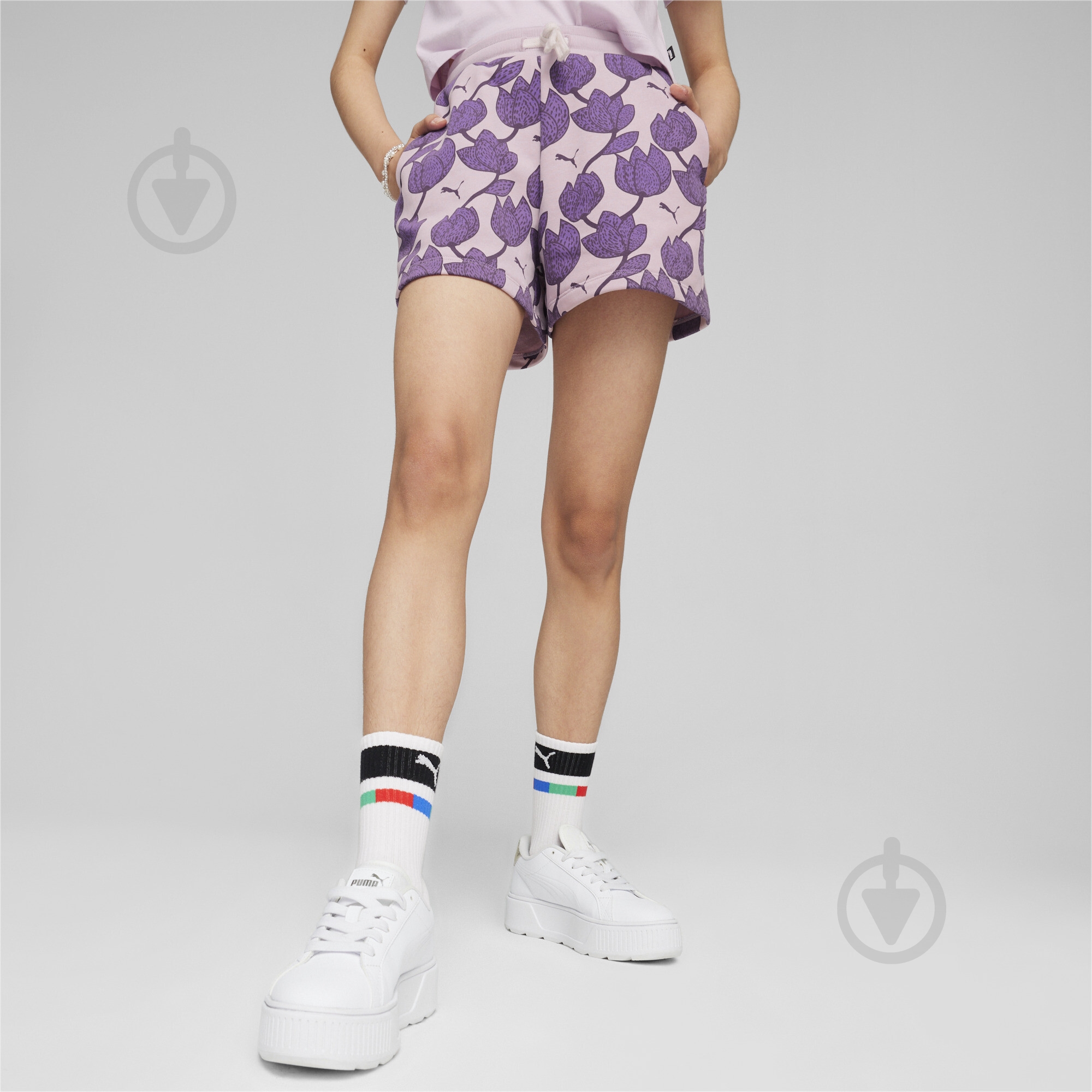 Шорты Puma ESS+ BLOSSOM AOP SHORTS G 67982060 р. 152 розовый - фото 3