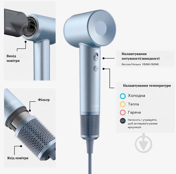 Фен Laifen Swift Special 1HD50-G-EU-SI-004 - фото 8 Фен Laifen Swift Special 1HD50-G-EU-SI-004 - фото 8