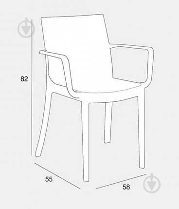 Стул Matrix 82x58x55 см серый - фото 3