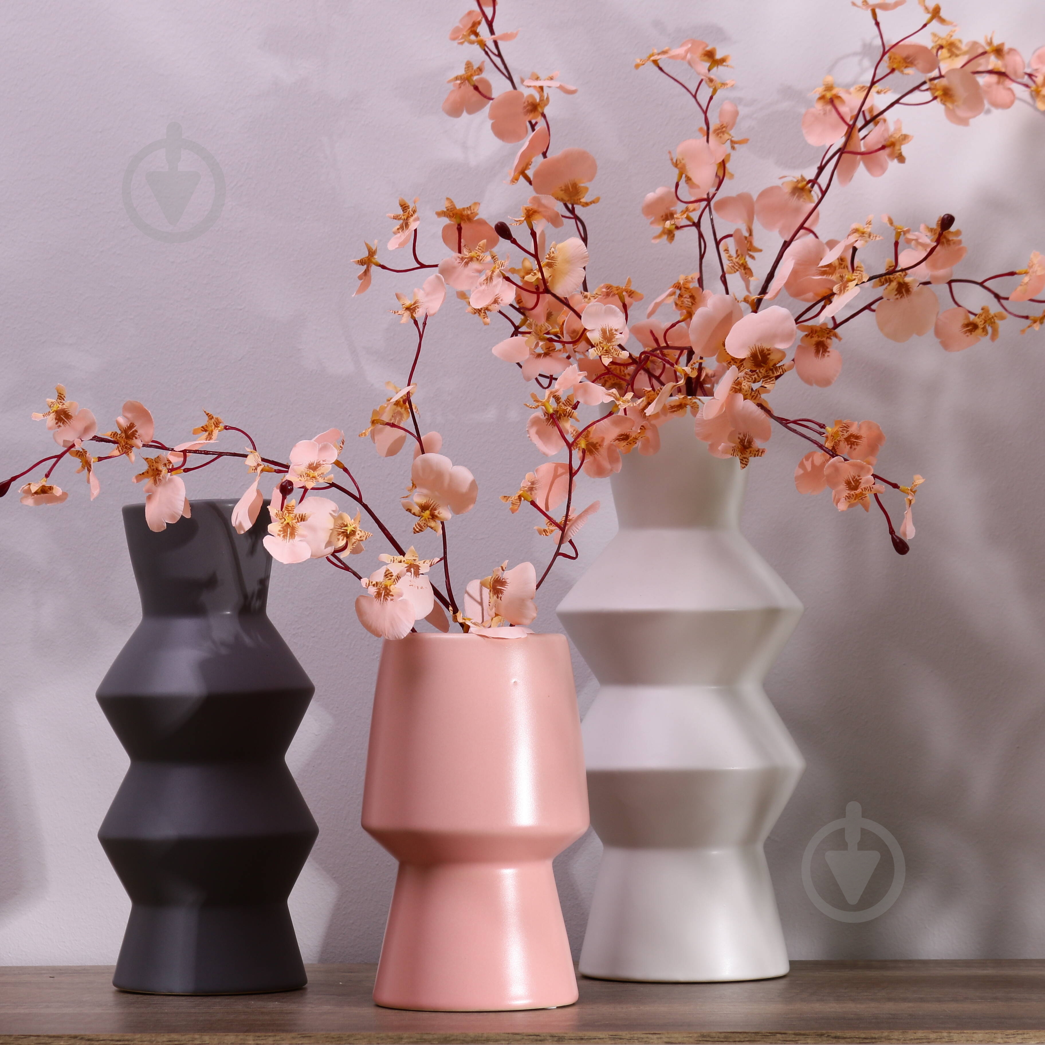 Ваза керамічна Luna Benidorm 30х13х13 см 30 см сіра ML-I-1B - фото 2