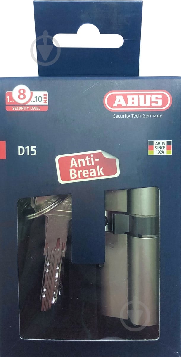 Циліндр Abus D15 35x45 ключ-ключ 80 мм матовий нікель - фото 2