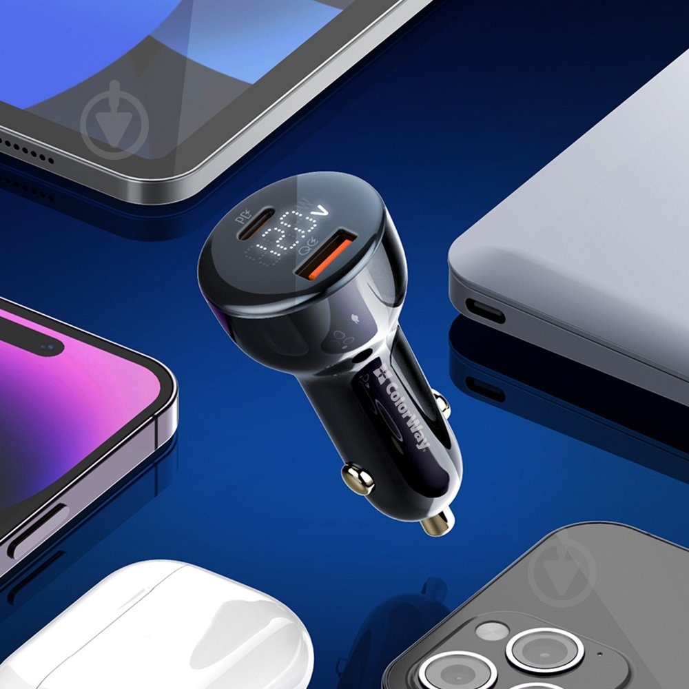 Автомобильное зарядное устройство ColorWay Power Delivery PPS USB (USB-A + USB-C) 100W Black (CW-CHA044PD-BK) - фото 12