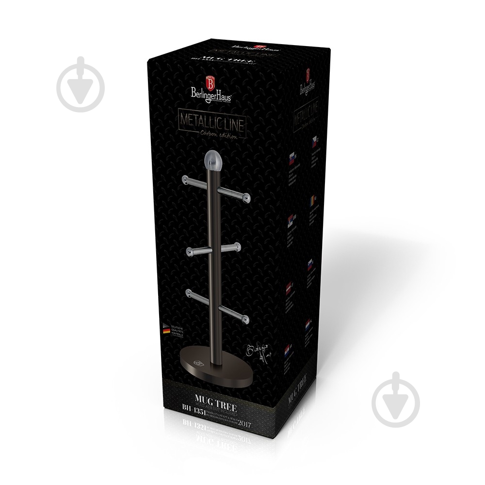 Подставка для чашек Berlinger Haus Metallic Line CARBON Edition BH 1351 - фото 2 Подставка для чашек Berlinger Haus Metallic Line CARBON Edition BH 1351 - фото 2