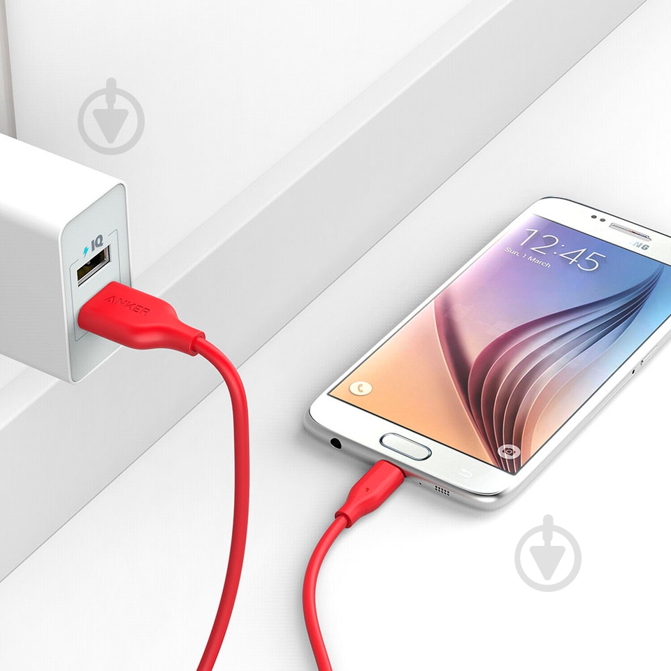 Кабель Anker USB – microUSB 1,8 м красный Powerline Micro USB - фото 3