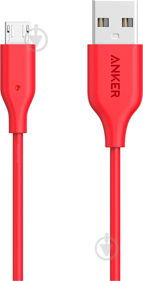 Кабель Anker USB – microUSB 1,8 м красный Powerline Micro USB - фото 1