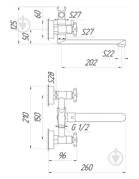 Змішувач для ванни Globus Lux DUKAT SD4-102N - фото 5