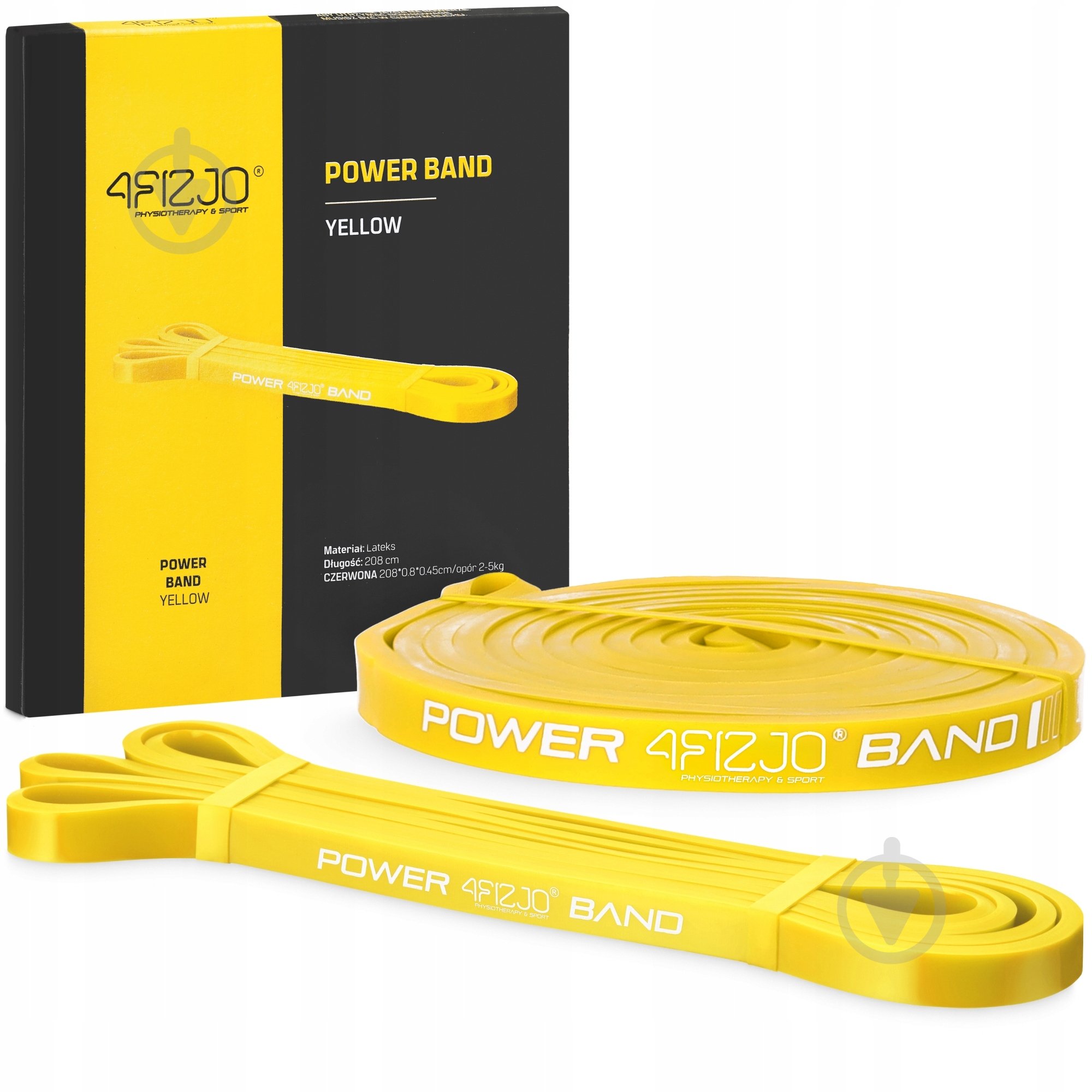 Резинка для фитнеса 4fizjo Power Band 8 мм 2-5 кг (P-5907222931783) 4FJ0050 желтый - фото 1
