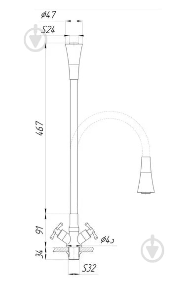 Змішувач для кухні DOMINO DOMINO DK-H1-2N-103SK-G05 - фото 6 Змішувач для кухні DOMINO DOMINO DK-H1-2N-103SK-G05 - фото 6
