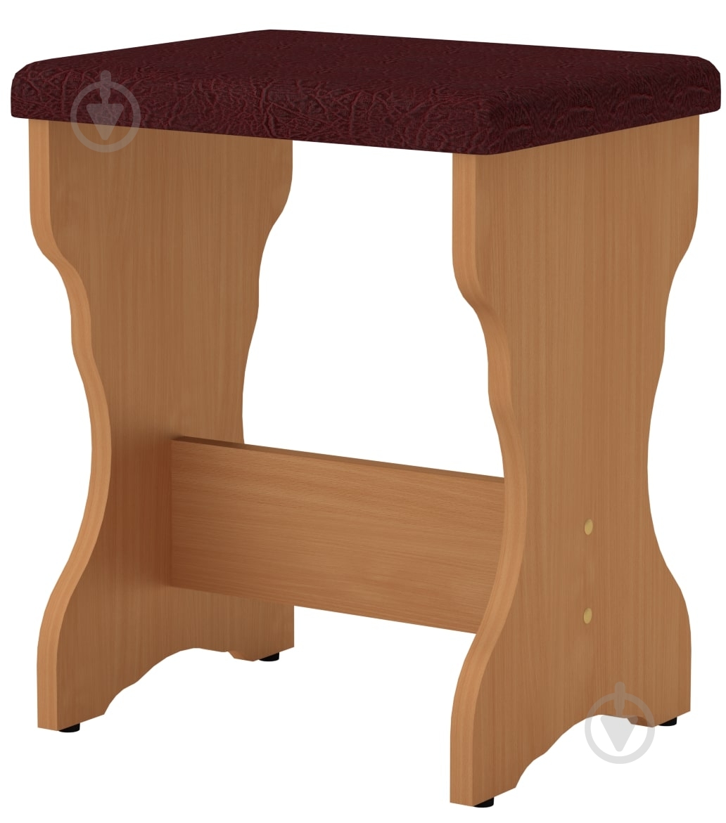 Табурет Компаніт Т-1 бордовий / бук - фото 1