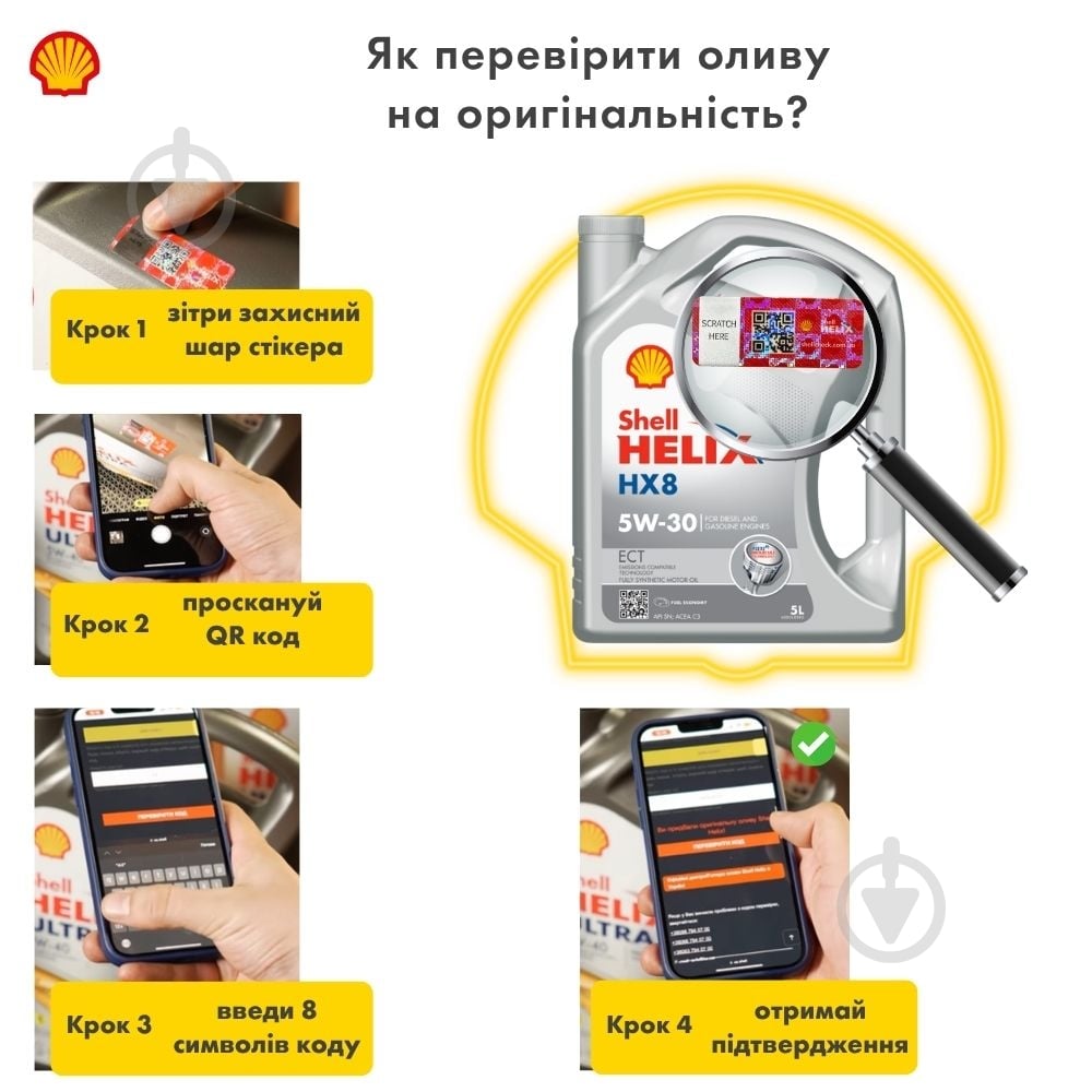 Моторное масло синтетическое SHELL Helix HX8 ECT 5W-30 5 л (ТОВ-У507510) - фото 5