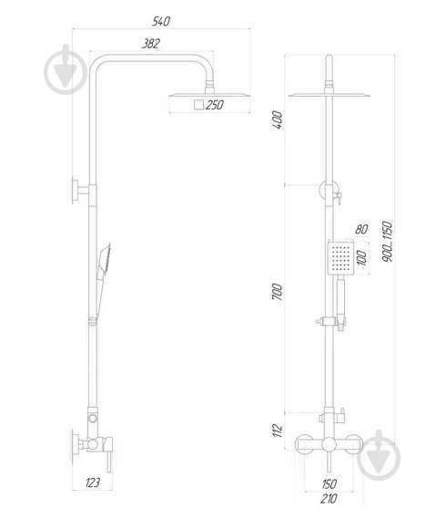 Душова система Globus Lux ALPEN SBT1-SQ-05-304 - фото 6