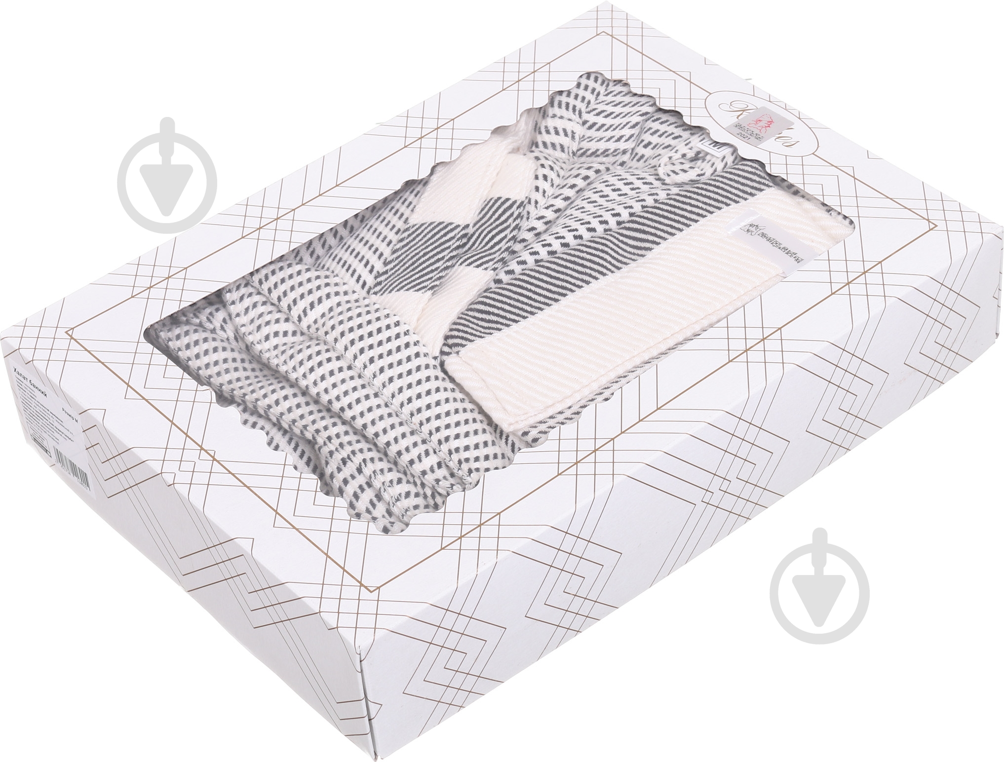 Халат банный пештемаль р. М черно-белый - фото 10 Халат банный пештемаль р. М черно-белый - фото 10