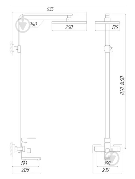 Душевая система Globus Lux SICILIA VAN-SBQ-SH-04-BB - фото 6