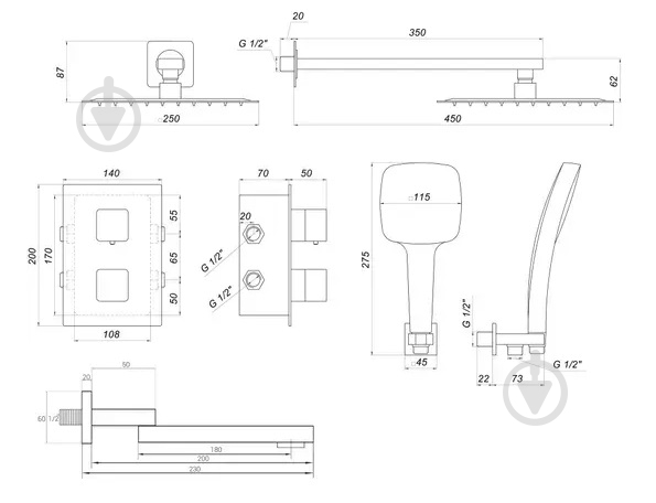 Душова система Globus Lux GLM-505N-TT - фото 3 Душова система Globus Lux GLM-505N-TT - фото 3