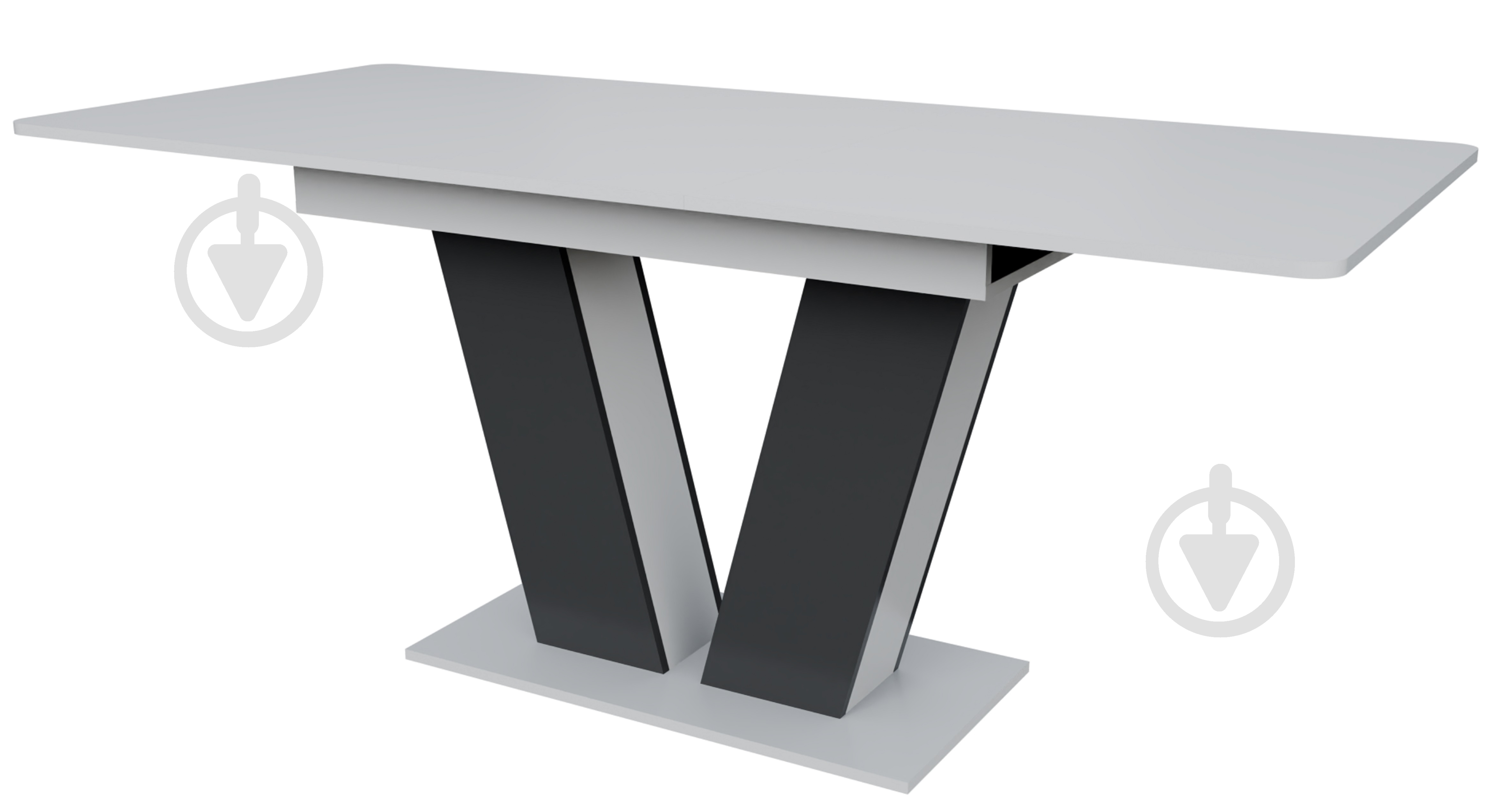 Стіл обідній Стемфорд 1380(1760)x780x750мм графіт/білий - фото 1