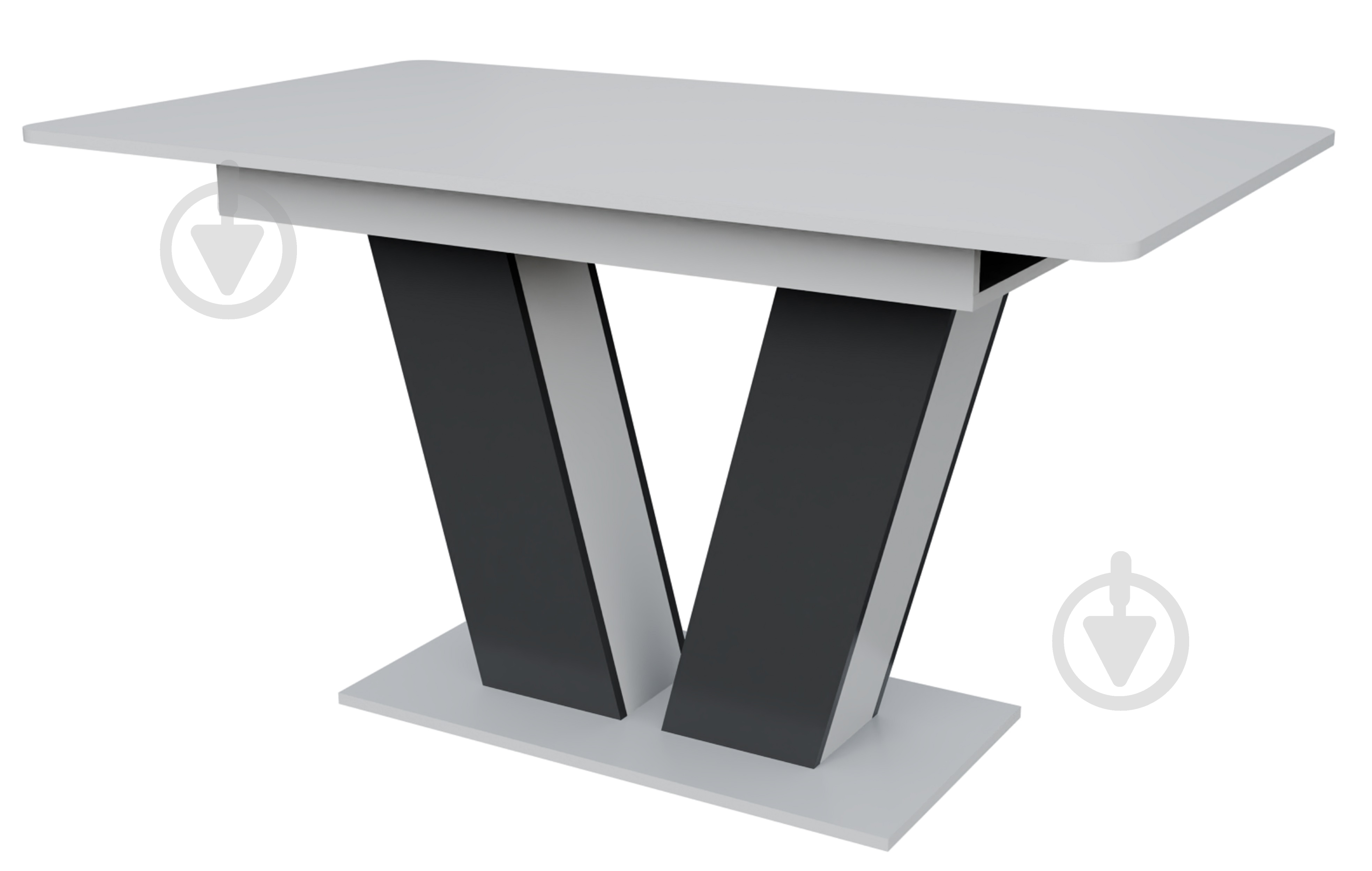 Стіл обідній Стемфорд 1380(1760)x780x750мм графіт/білий - фото 3