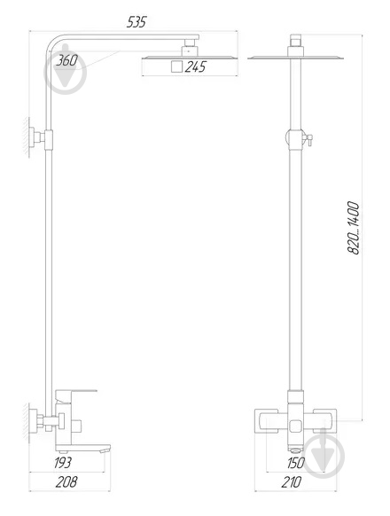 Душевая система Globus Lux SICILIA VAN-SBQ-SH-02-BB - фото 6