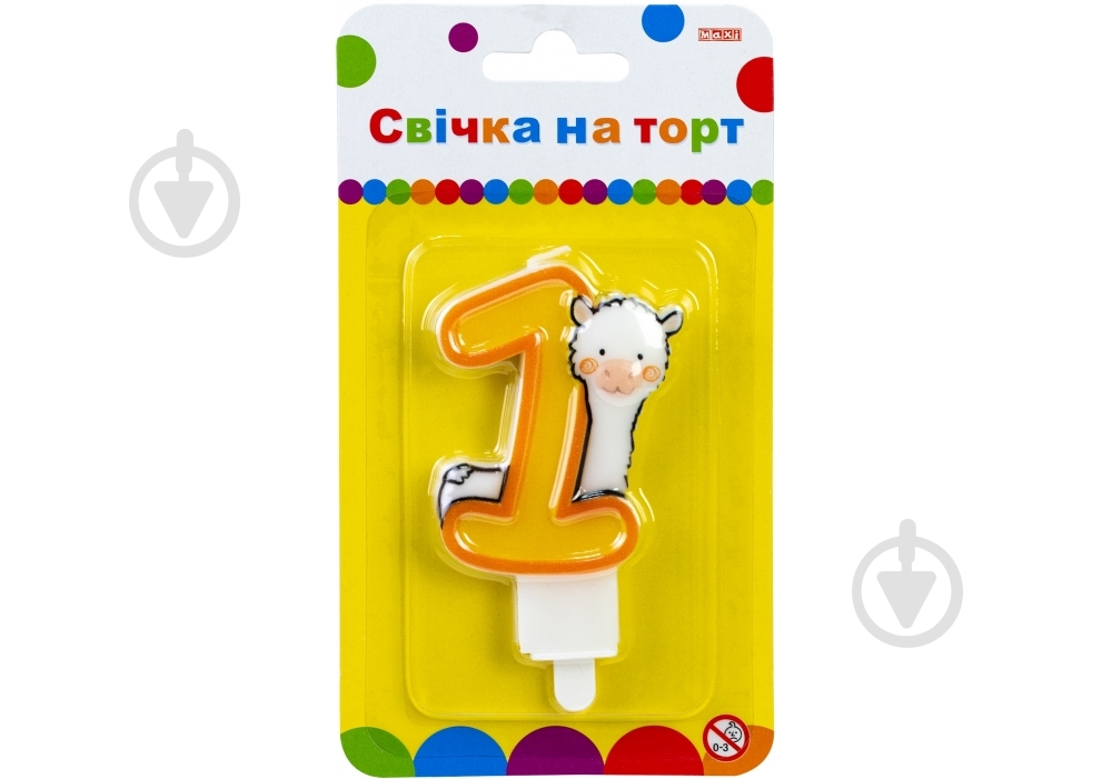 Свічка Цифра Llama "1" 7,62 см Maxi - фото 1 Свічка Цифра Llama "1" 7,62 см Maxi - фото 1