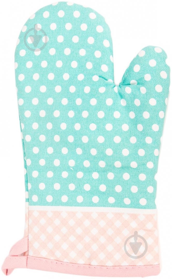 Прихватка Рукавица в горошок 43924 бирюзовый - фото 1