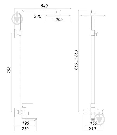 Душова система Globus Lux KUBUS SKU-SH-200 - фото 3