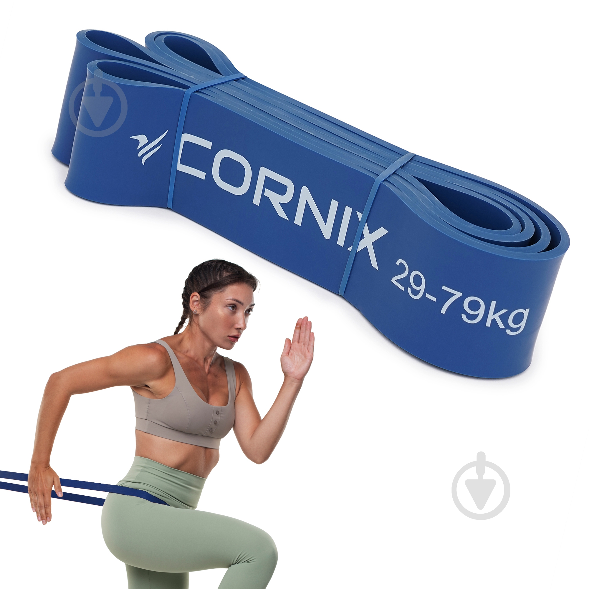 Резинка для фітнесу Cornix Power Band 64 мм 29-79 кг XR-0135 синій - фото 9