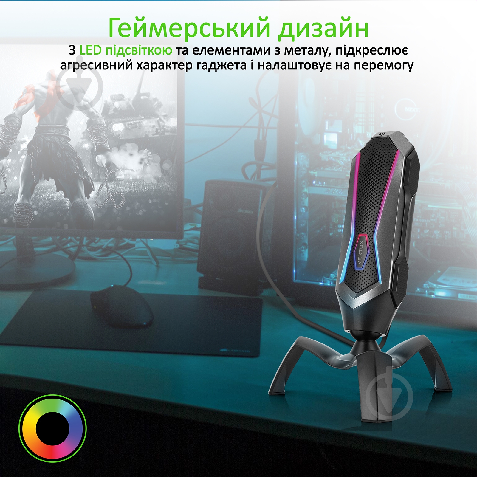 Мікрофон Vertux Marshal USB Black - фото 4 Мікрофон Vertux Marshal USB Black - фото 4