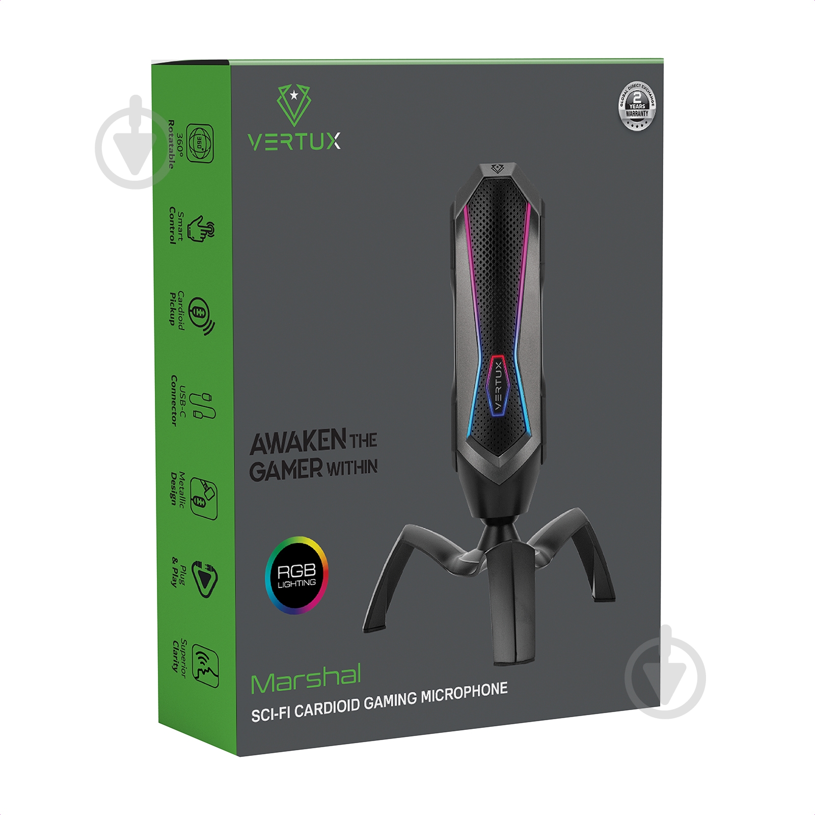 Мікрофон Vertux Marshal USB Black - фото 7 Мікрофон Vertux Marshal USB Black - фото 7