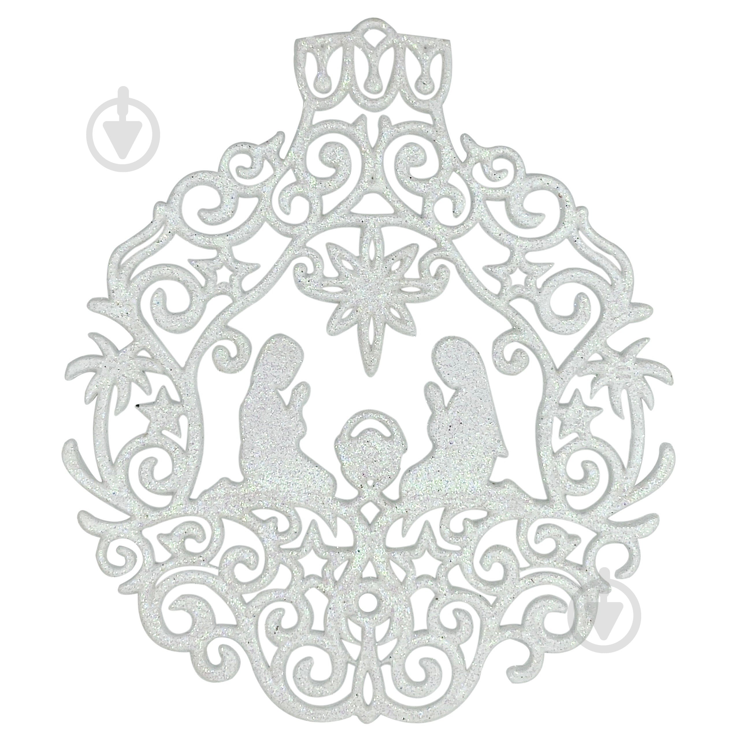 Елочная игрушка Різдво 2Д 12 см белый - фото 1 Елочная игрушка Різдво 2Д 12 см белый - фото 1