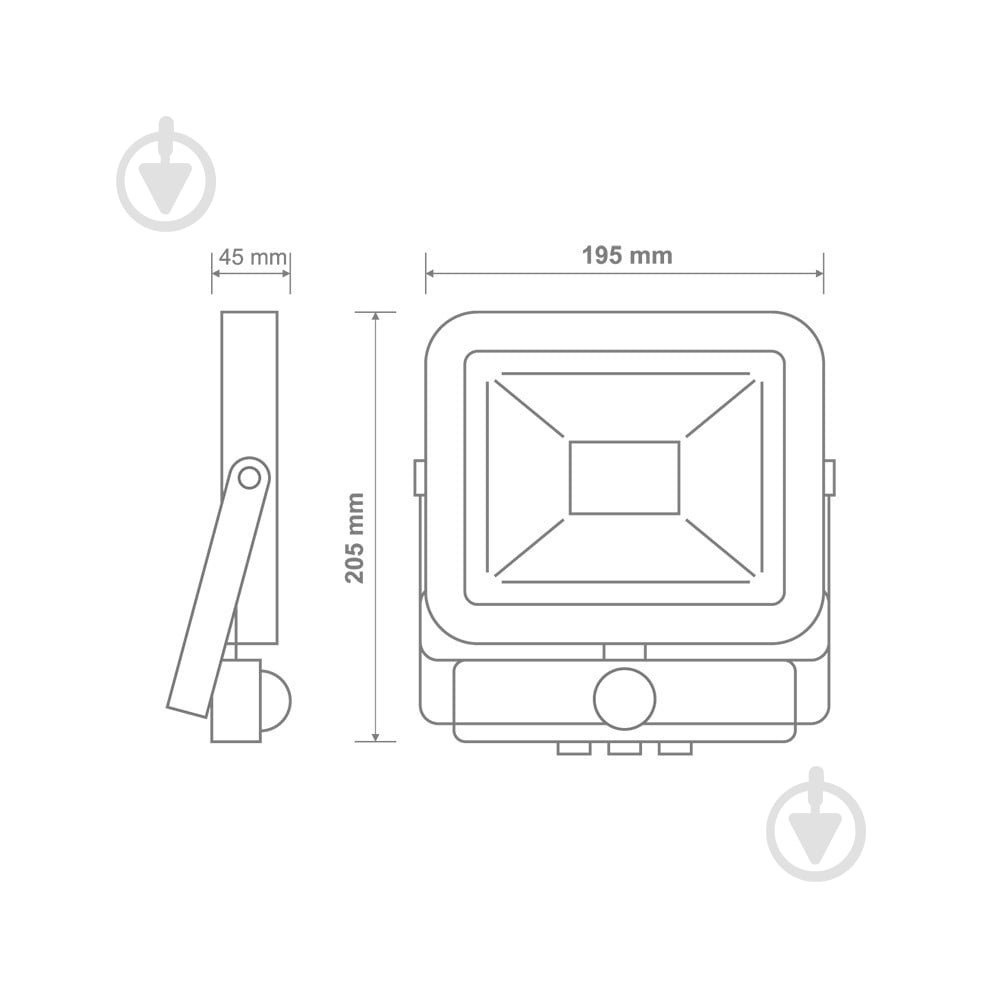 Прожектор з датчиком руху Maxus LED 30 Вт IP65 чорний 1-MFL-01-3050s - фото 3 Прожектор з датчиком руху Maxus LED 30 Вт IP65 чорний 1-MFL-01-3050s - фото 3