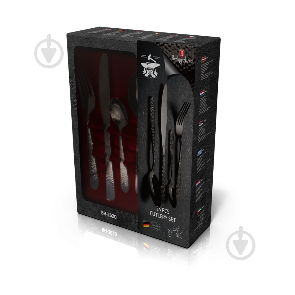 Набор столовых приборов Berlinger Haus Shine Basalt Collection 24 предмета BH 2620 - фото 2