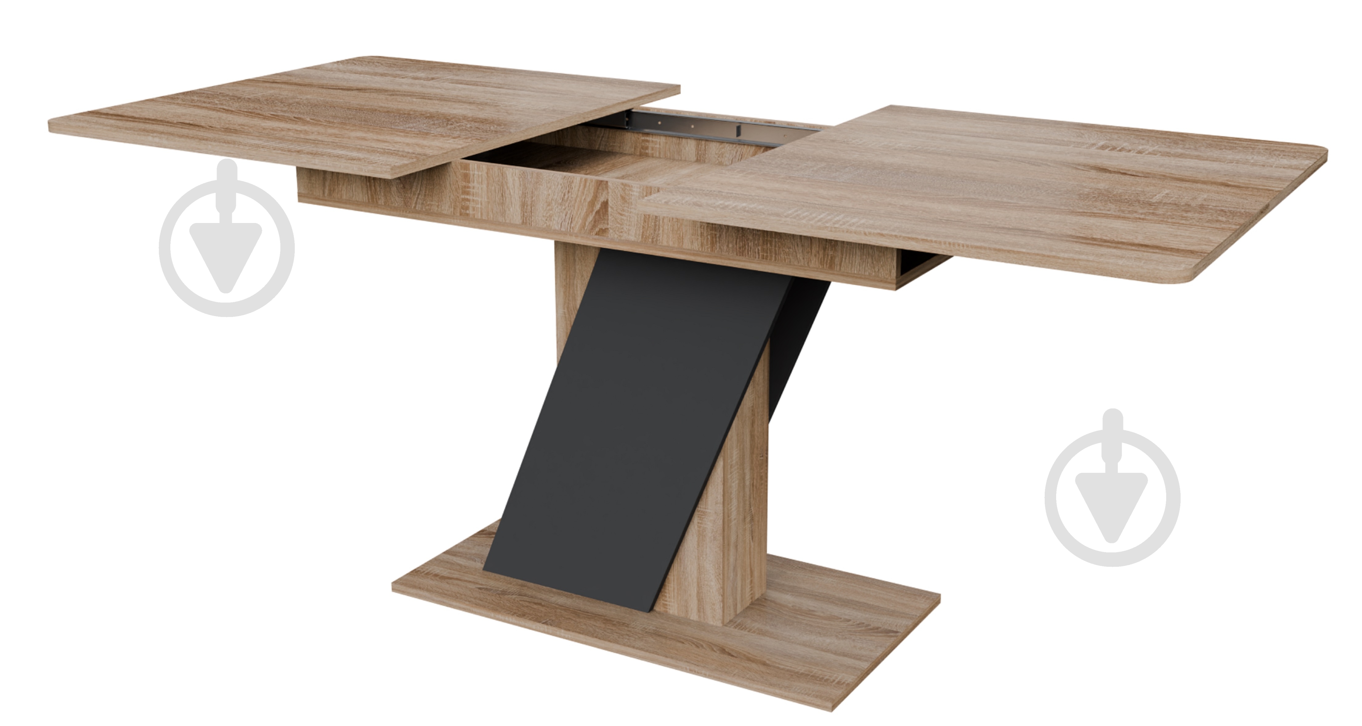 Стіл обідній Детройт 1380(1780)x780x750мм графіт/дуб сонома - фото 2 Стіл обідній Детройт 1380(1780)x780x750мм графіт/дуб сонома - фото 2