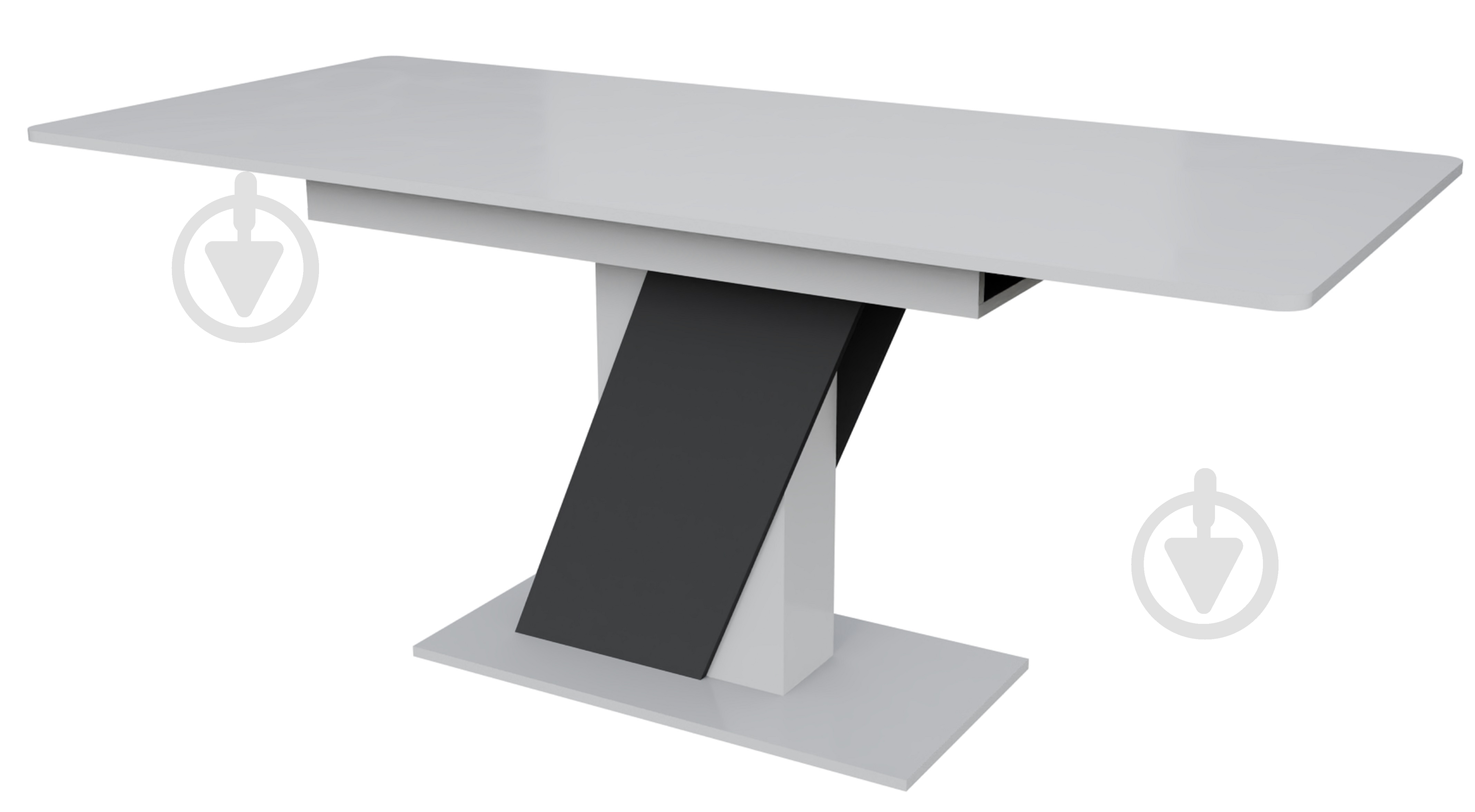 Стіл обідній Детройт 1380(1780)x780x750мм графіт/біла аляска - фото 1 Стіл обідній Детройт 1380(1780)x780x750мм графіт/біла аляска - фото 1